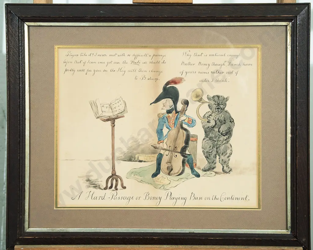 Manner of Thomas Rowlandson - A Hard Passage or Boney Playing Base on the Continent Image 1++