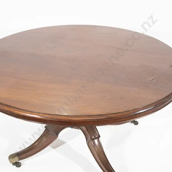 C19th Mahogany Circular Snap-Top Dining Table and Five Chairs