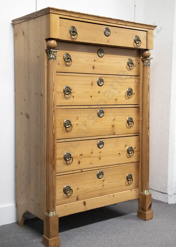 C19th Biedermeier Pine Chest of Drawers Image 1++