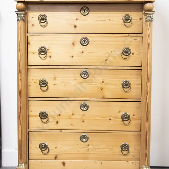 C19th Biedermeier Pine Chest of Drawers