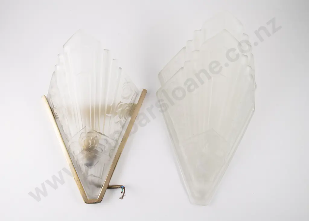 Set of Three Art Deco Style Wall Lights Image 1++