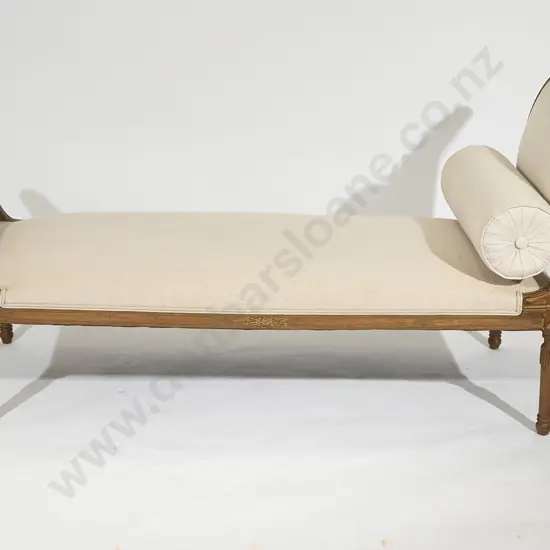 French Gilded Scroll End Salon Daybed