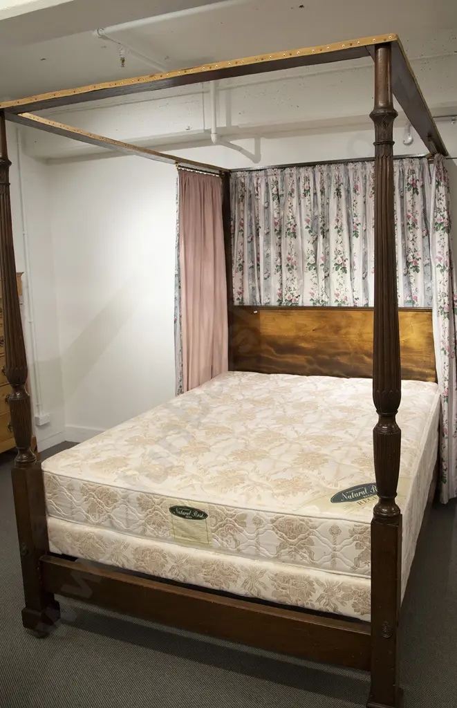 Regency Style Mahogany Four Poster Bed Image 1++