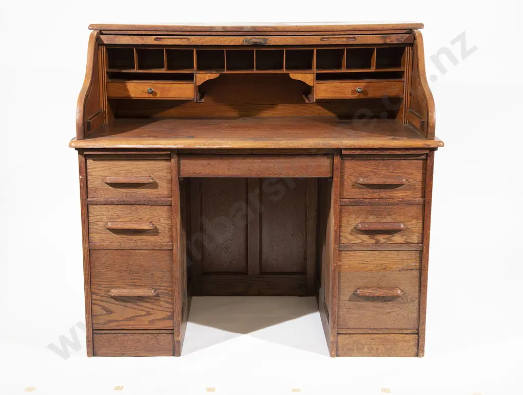 Oak Roll Top Desk Image 1++