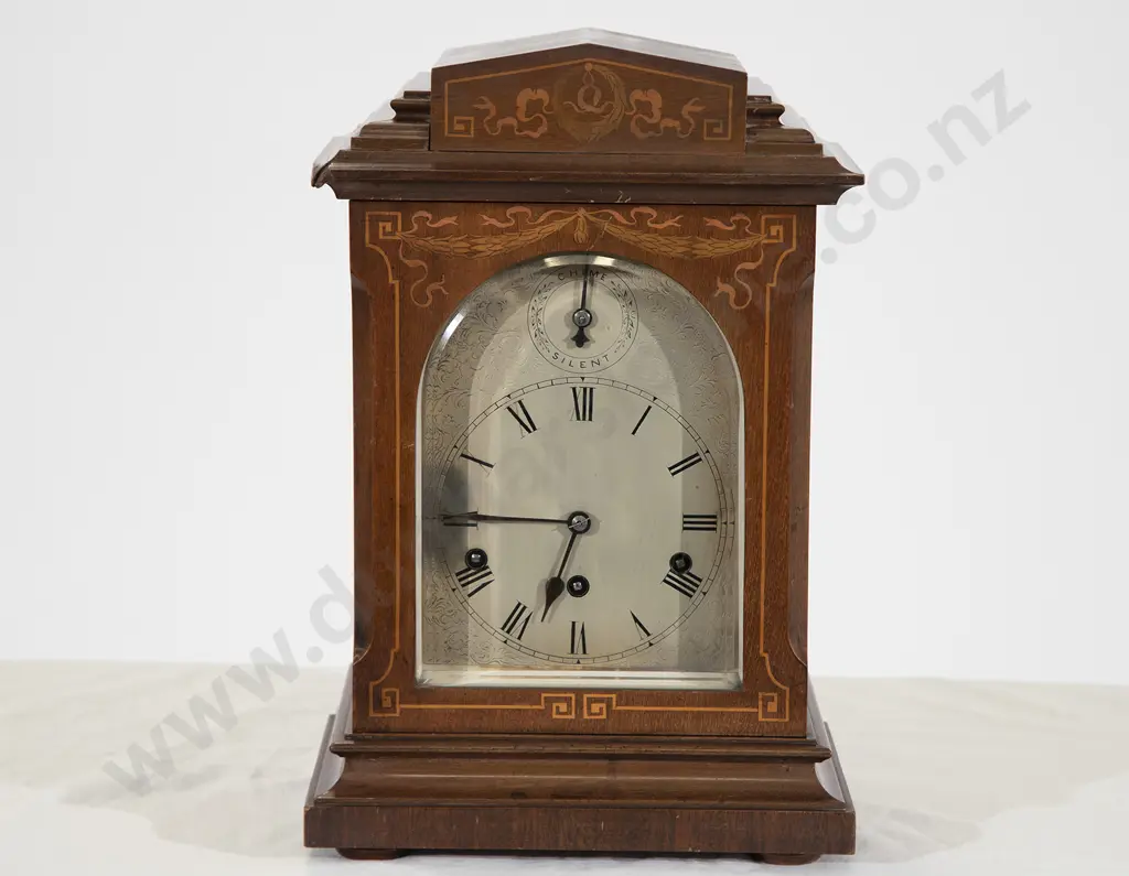 Edwardian Mahogany Sheraton Revival Bracket Clock Image 1++