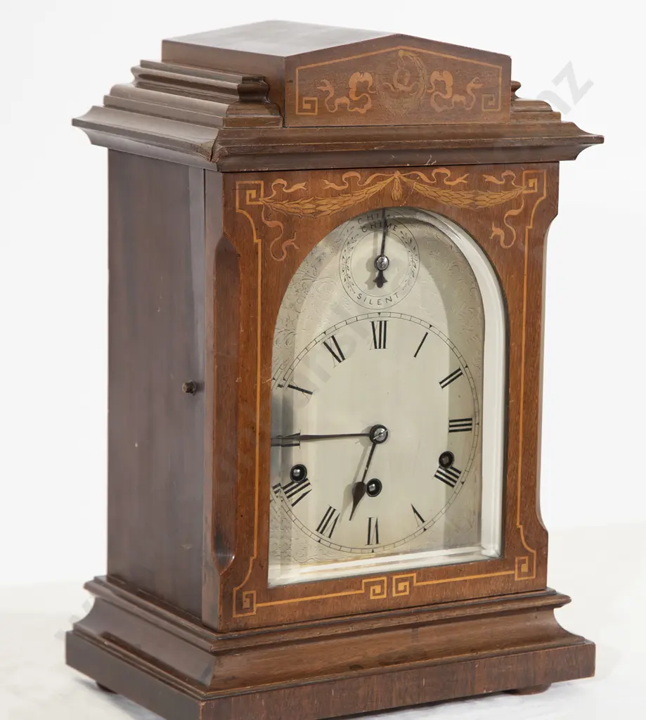 Edwardian Mahogany Sheraton Revival Bracket Clock Image 1++