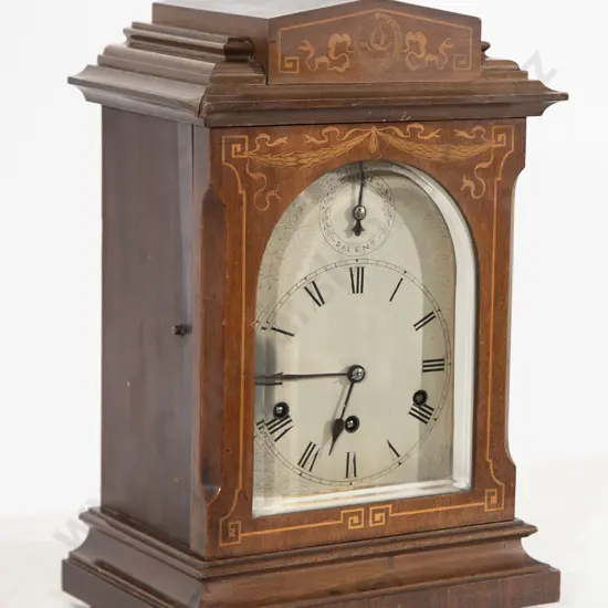 Edwardian Mahogany Sheraton Revival Bracket Clock