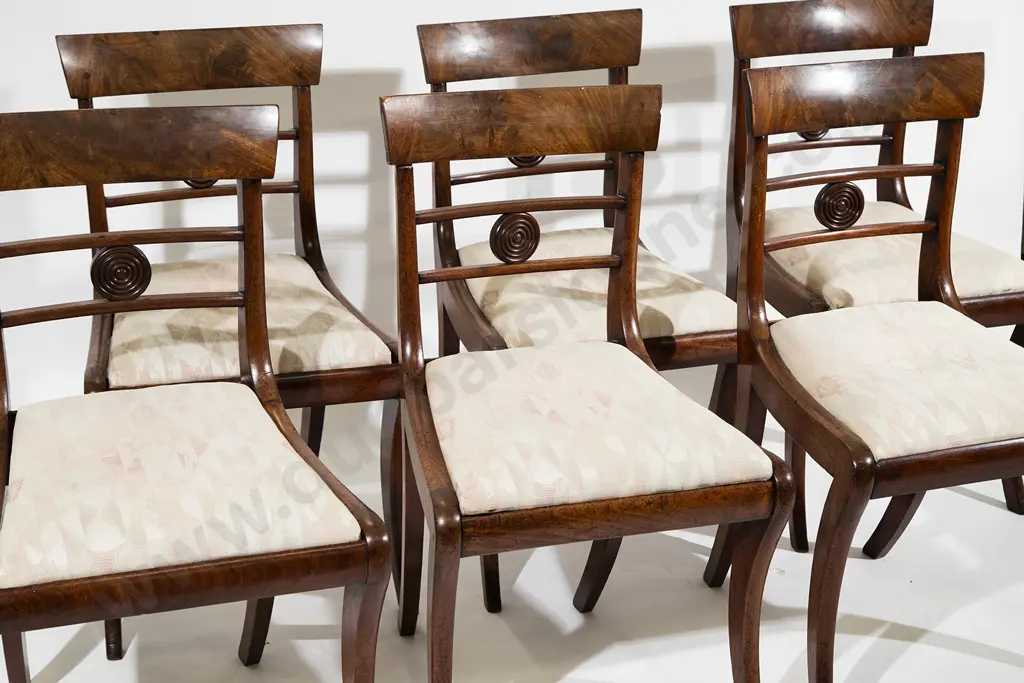 Set of Six Regency Mahogany Dining Chairs Image 1++