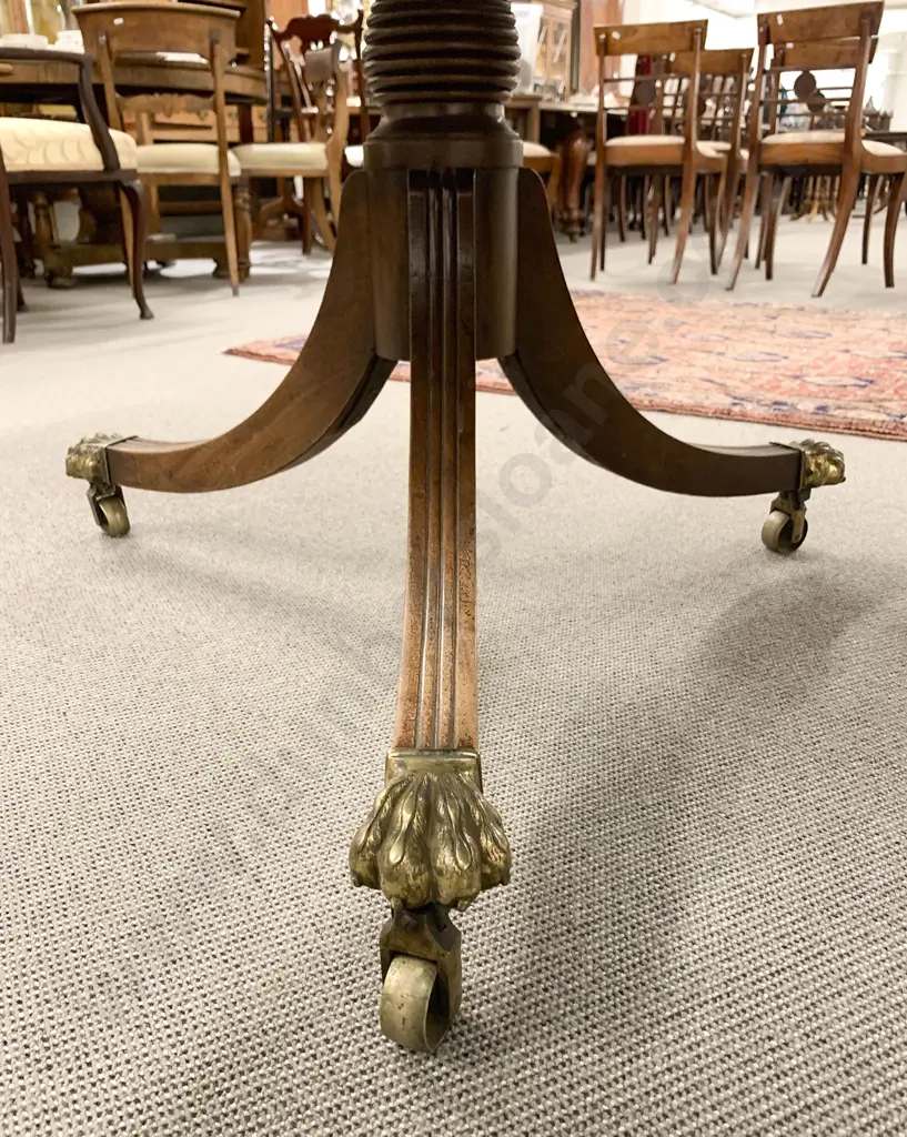 A Fine Geo III Mahogany Twin Pillar D End Dining Table Image 1++