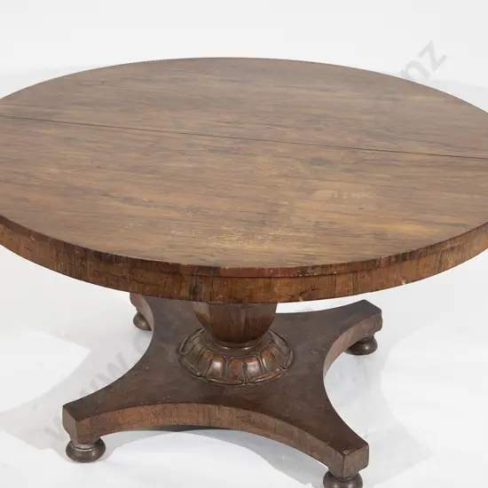 WM IV Rosewood Circular Dining Table and Four Chairs