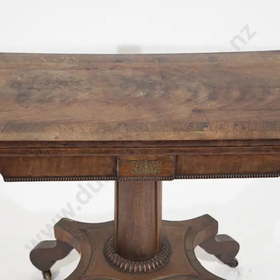 Regency Mahogany and Rosewood Foldover Card Table