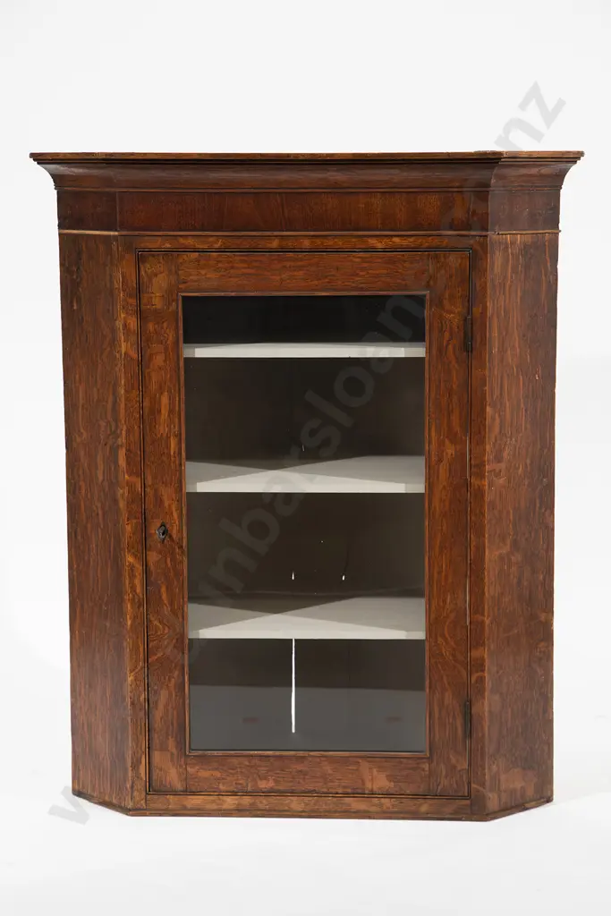 Geo III Oak Hanging Corner Cupboard Image 1++
