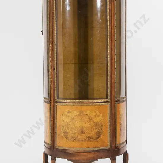 French Walnut and Ormulu Bowfront Vitrine