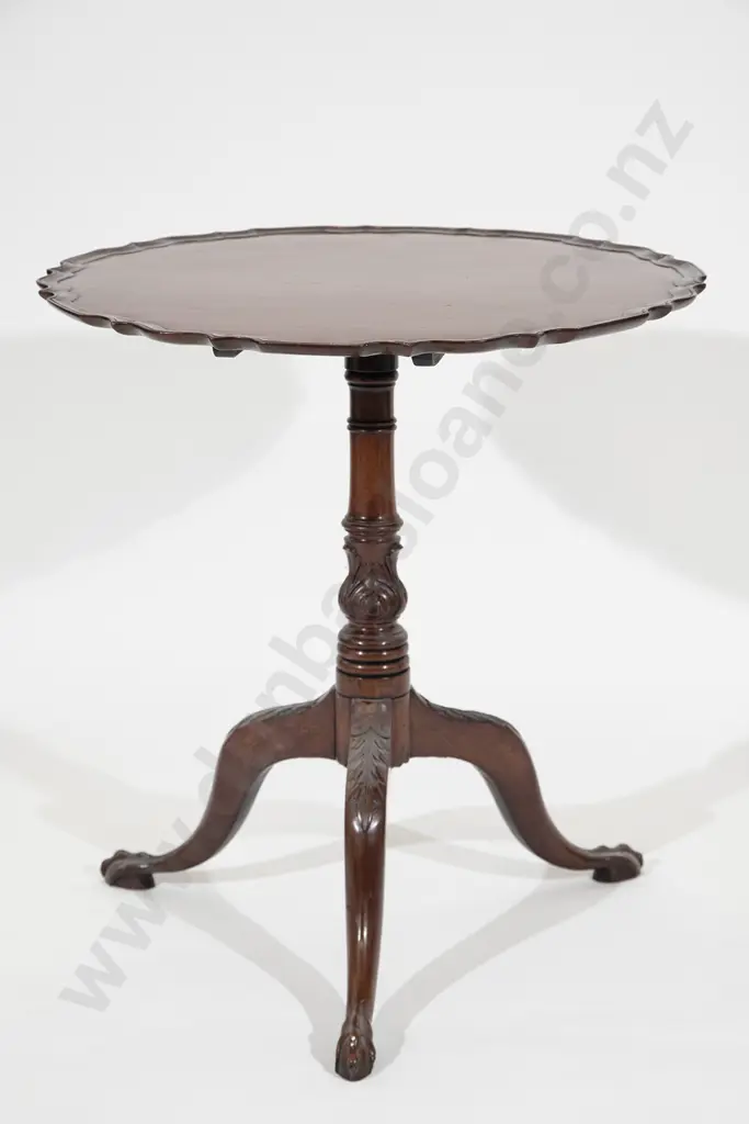 Geo III Mahogany Snap-Top Wine Table Image 1++