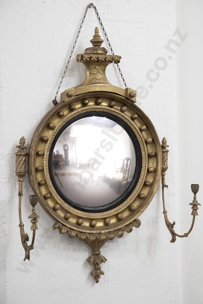 Regency Gilt Convex Mirror Image 1++