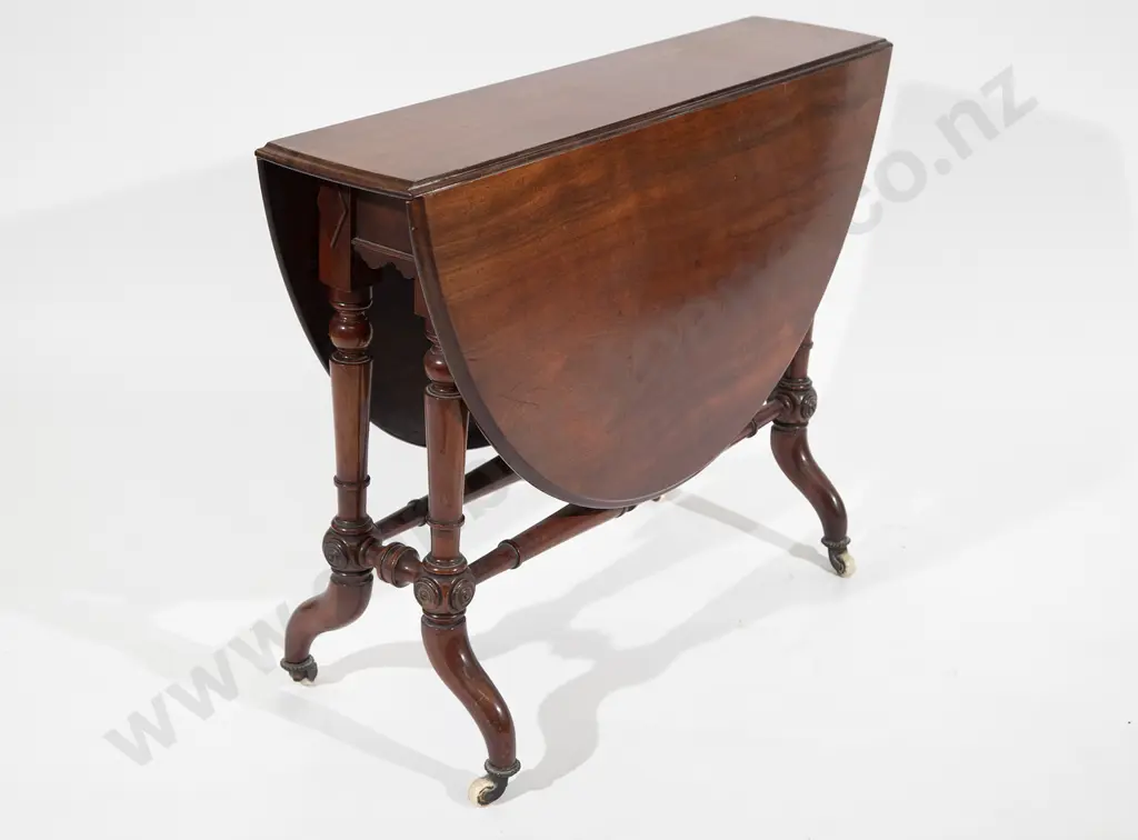 Victorian Mahogany Oval Sutherland Tea Table Image 1++