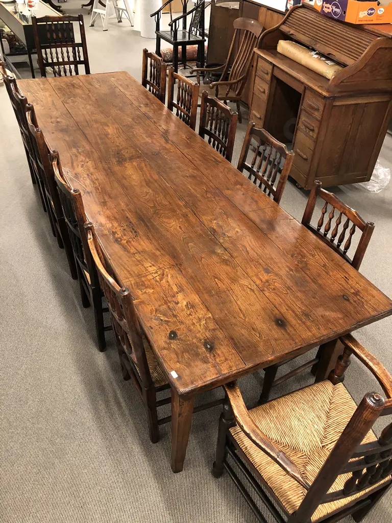 C19th French Elm Farmhouse Table Image 1++