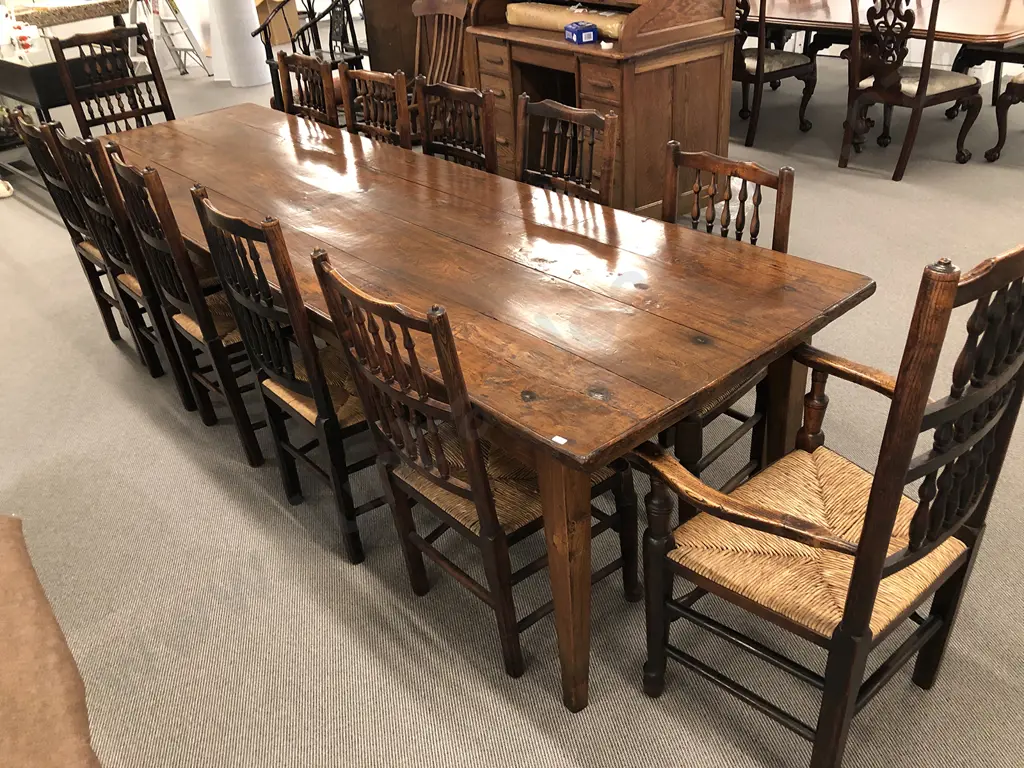 C19th French Elm Farmhouse Table Image 1++