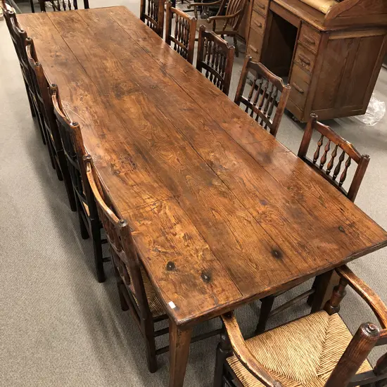 C19th French Elm Farmhouse Table