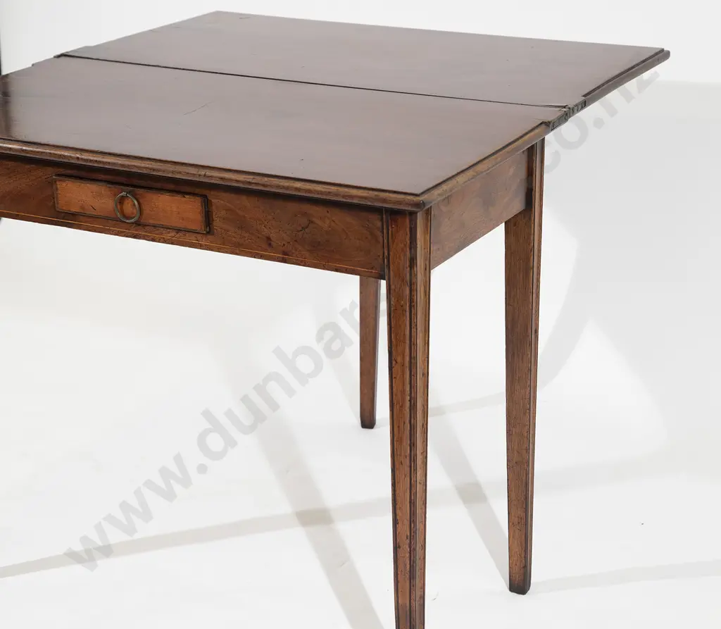 GeoIII Mahogany Fold-Over Tea Table Image 1++
