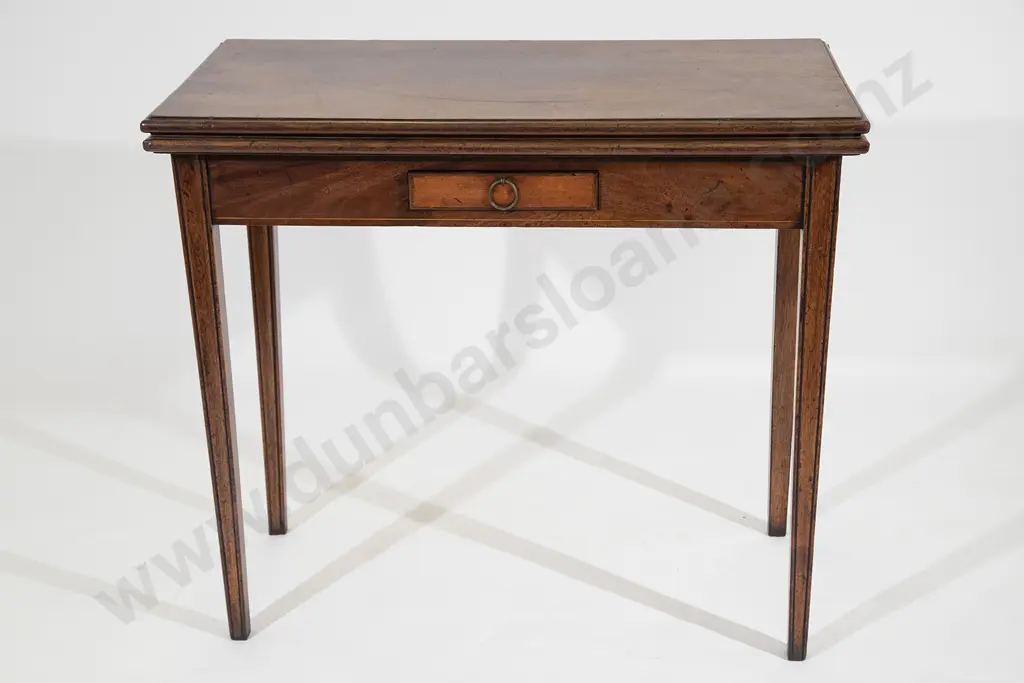 GeoIII Mahogany Fold-Over Tea Table Image 1++