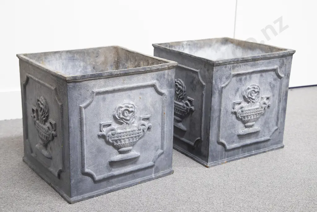Georgian Reproduction Cast Iron Box Planters Image 1++