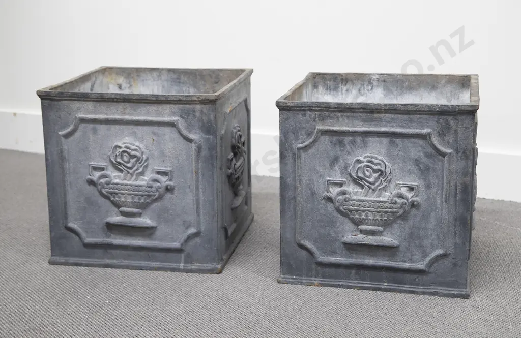 Georgian Reproduction Cast Iron Box Planters Image 1++