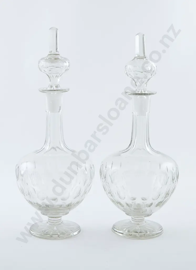 Pair Victorian Wine Decanters Image 1++
