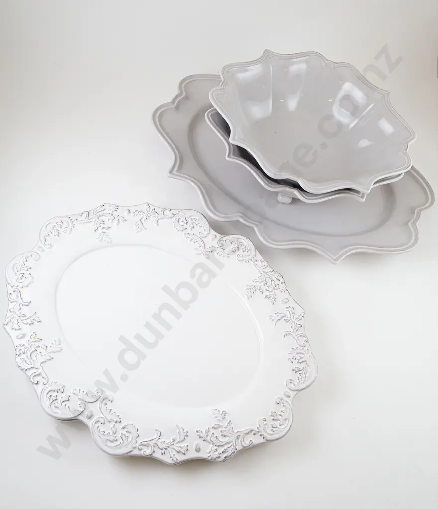 Five Modern Whiteware Serving Dishes Image 1++