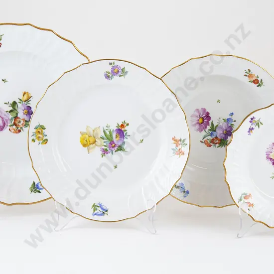 Four Royal Copenhagen Floral Plates