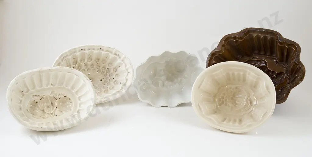 Five Assorted Victorian Jelly Moulds Image 1++
