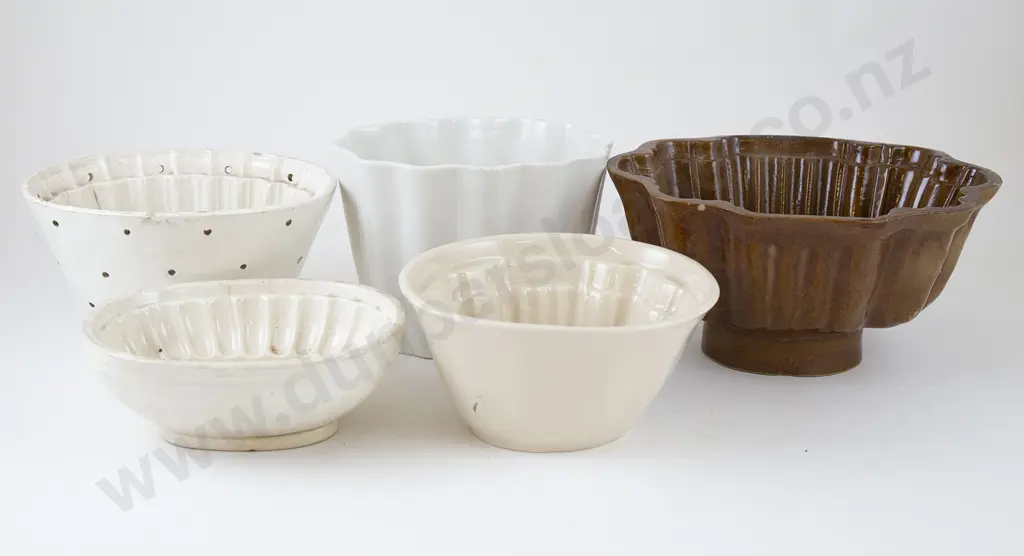 Five Assorted Victorian Jelly Moulds Image 1++
