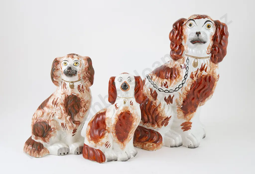 Three Victorian Staffordshire Dogs Image 1++