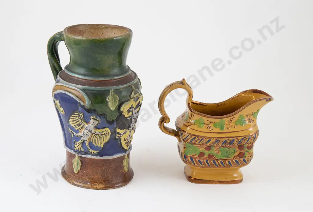 C19th Glazed Jug & Cream Jug Image 1++