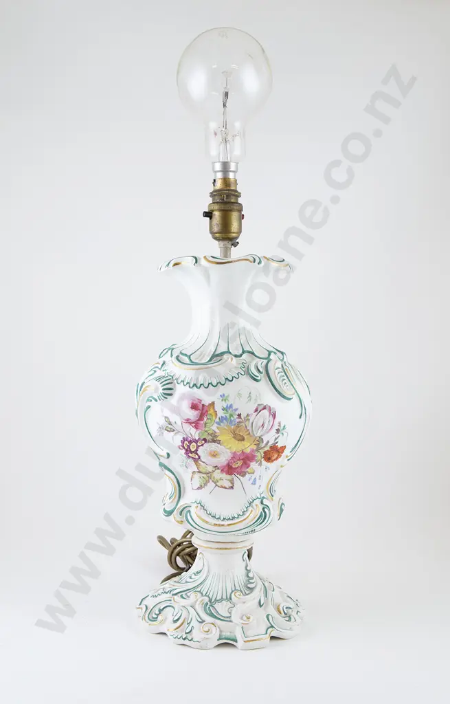 C19th Rockingham Style Mantel Vase Converted to Table Lamp Image 1++