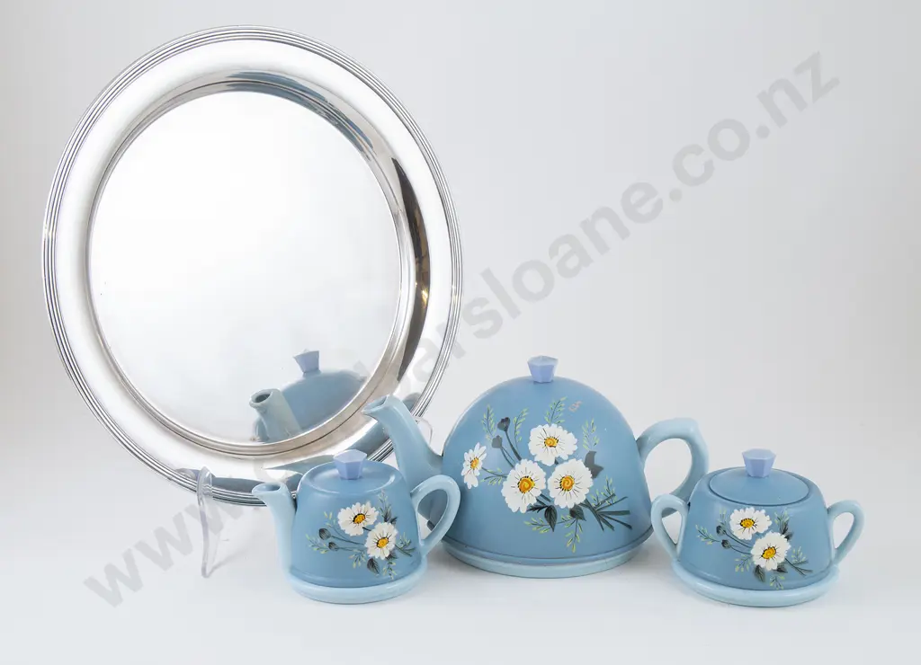 Beverley England 1930s 3 Pce Teaset on Tray Image 1++