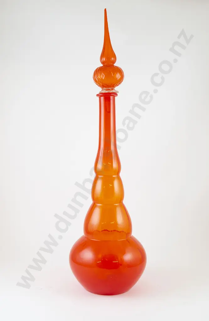 Burnt Orange Glass Genie Bottle Image 1++