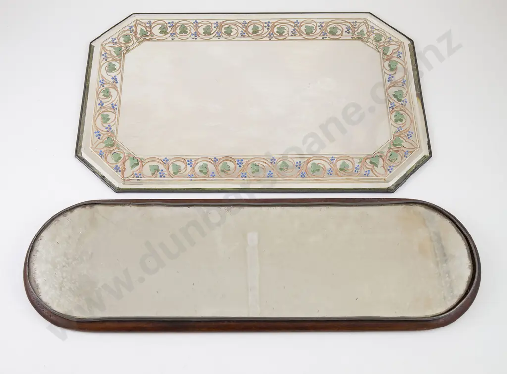 Two Victorian Mirror Table Trays Image 1++