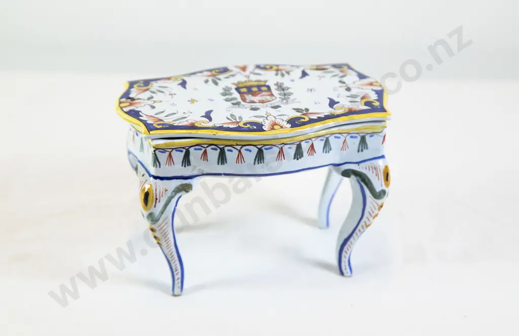 French Faience Armorial Box Image 1++