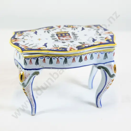 French Faience Armorial Box
