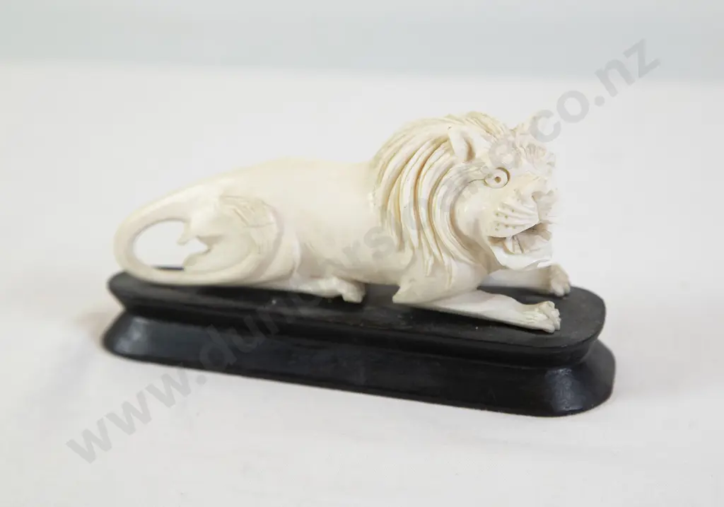Carved Ivory Lion Figure Image 1++