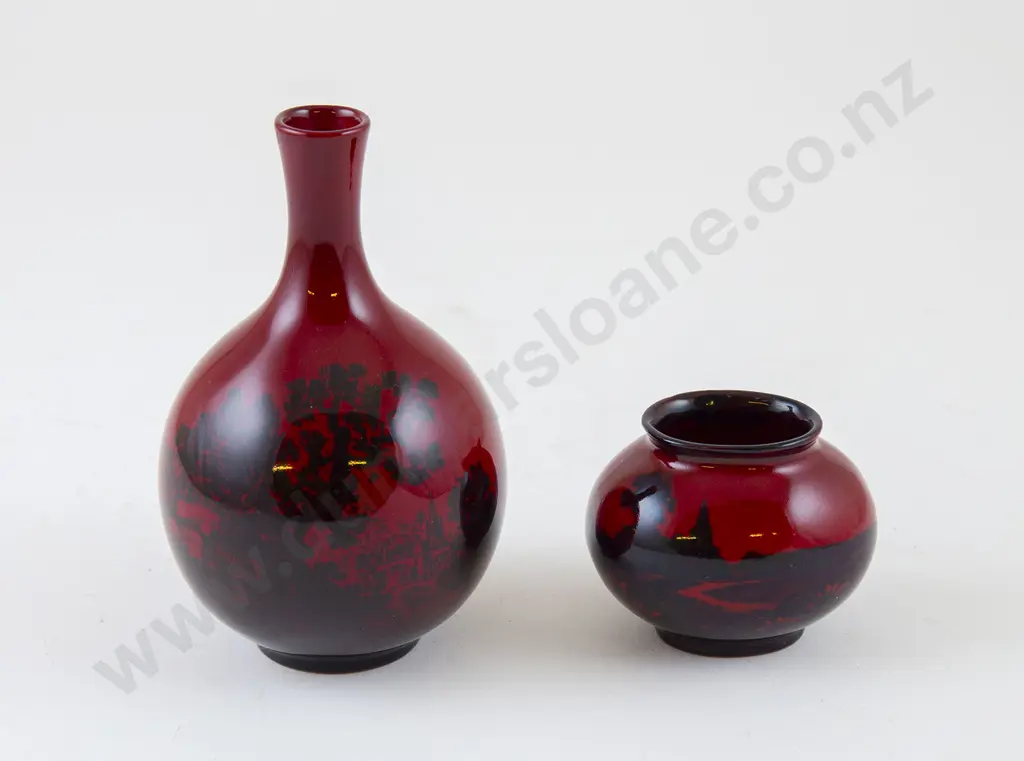 Two Doulton Flambe Small Posies Image 1++