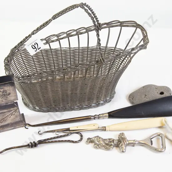 Wire Wine Basket and assorted
