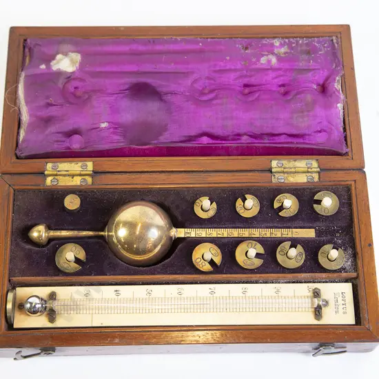 Victorian Mahogany Boxed Sikes Hyrdometer