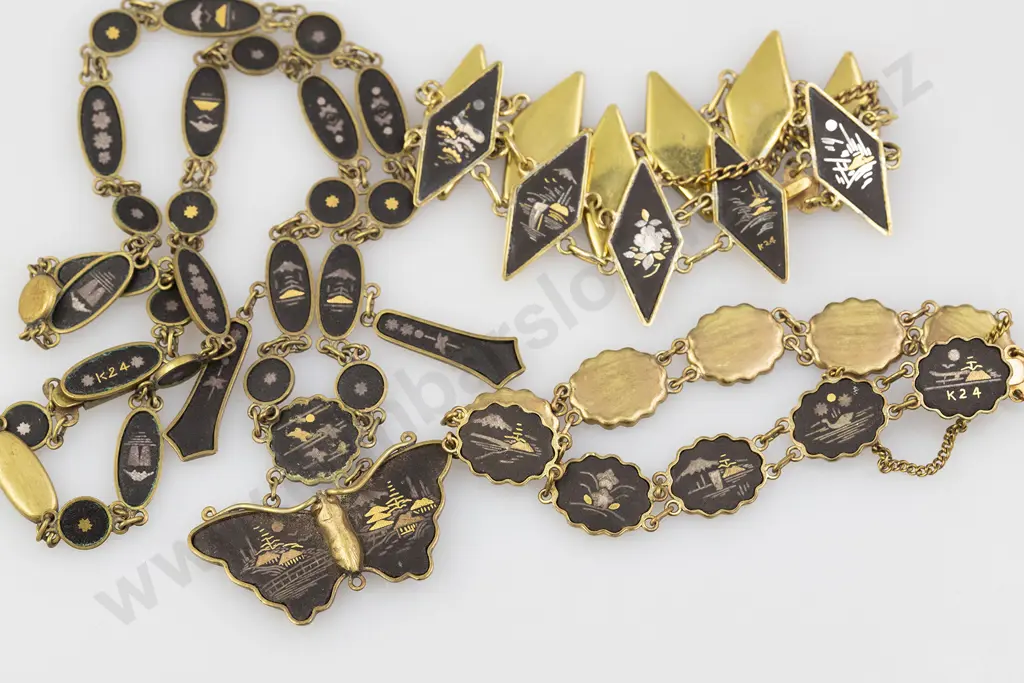 Damascene Necklace & Two Bracelets Image 1++