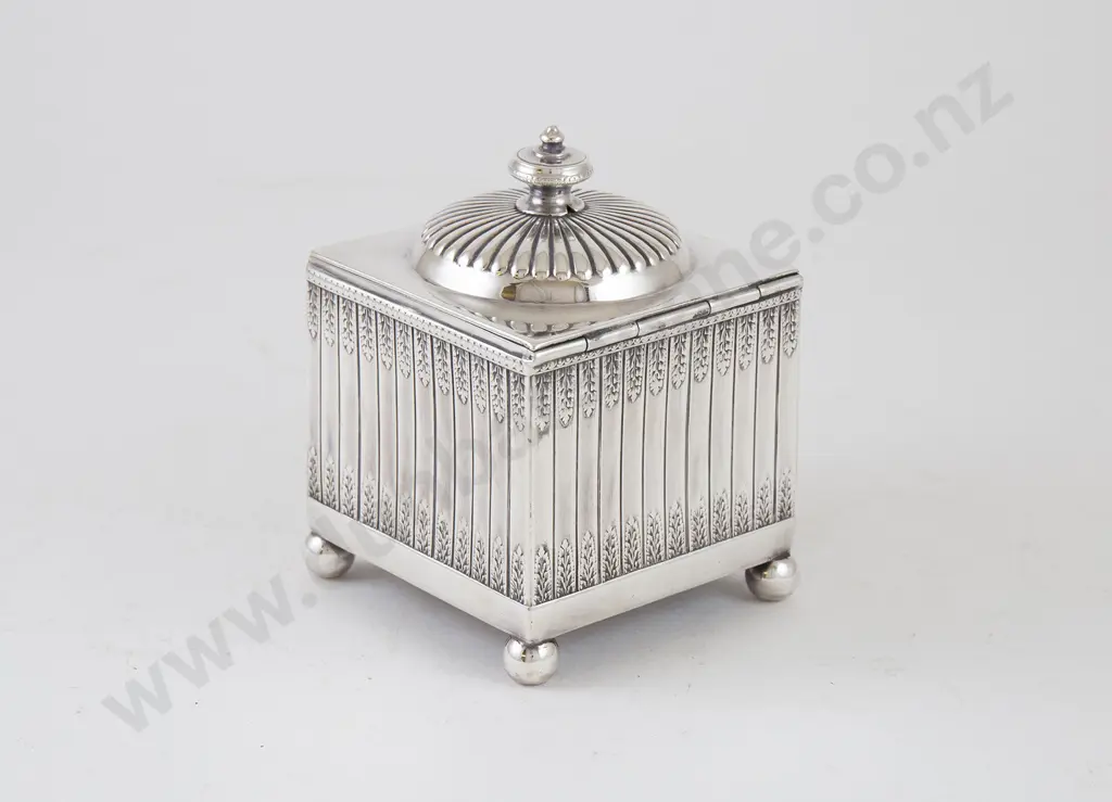 Edwardian S/P Tea Caddy Image 1++