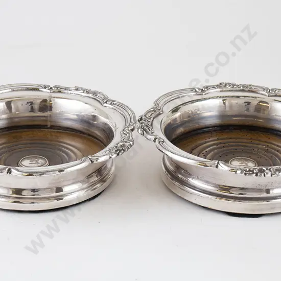 Pair Victorian S/P Wine Coasters