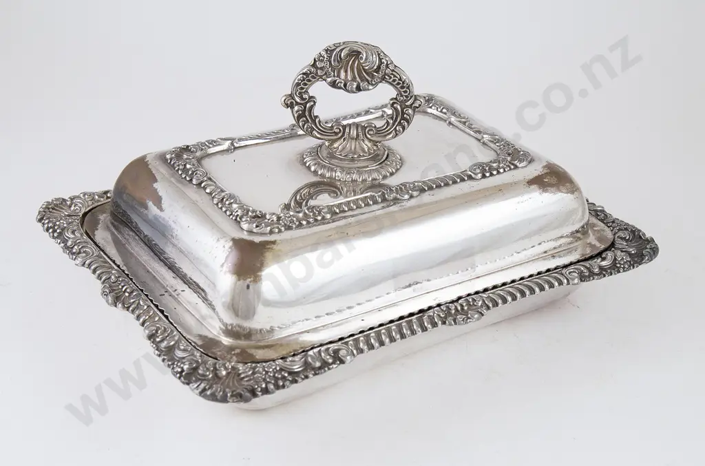 Vict Sheffield Plate Entree Dish Image 1++