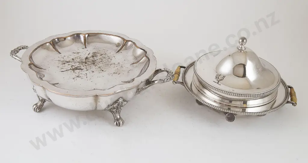 Two Victorian Sheffield Plate Chafing Dishes Image 1++
