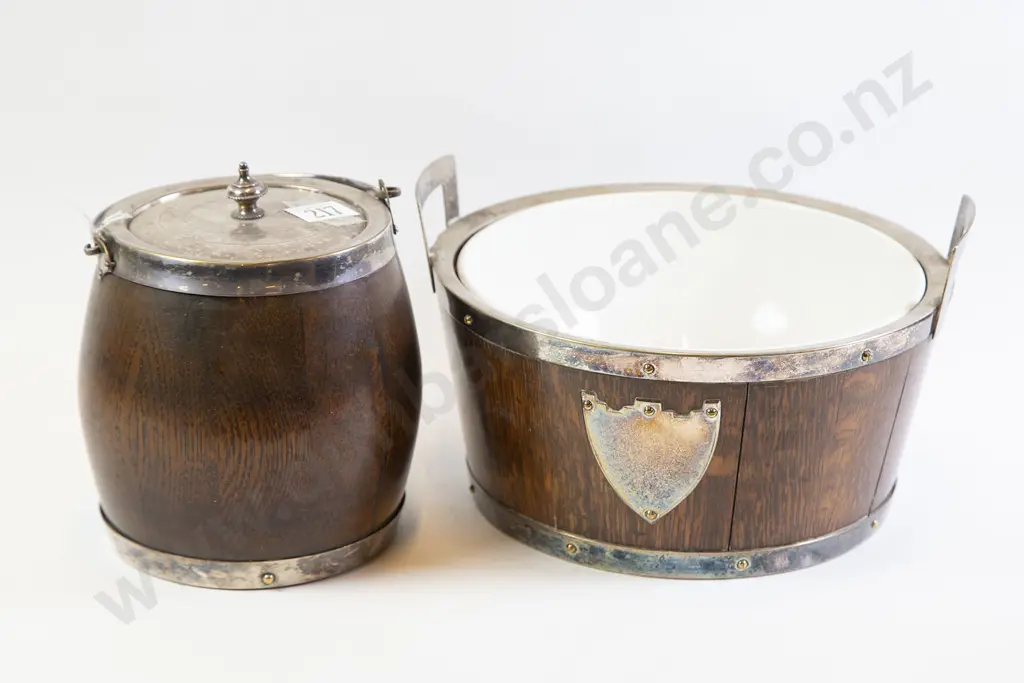 Oak Biscuit Barrel with Fruit Bowl Image 1++